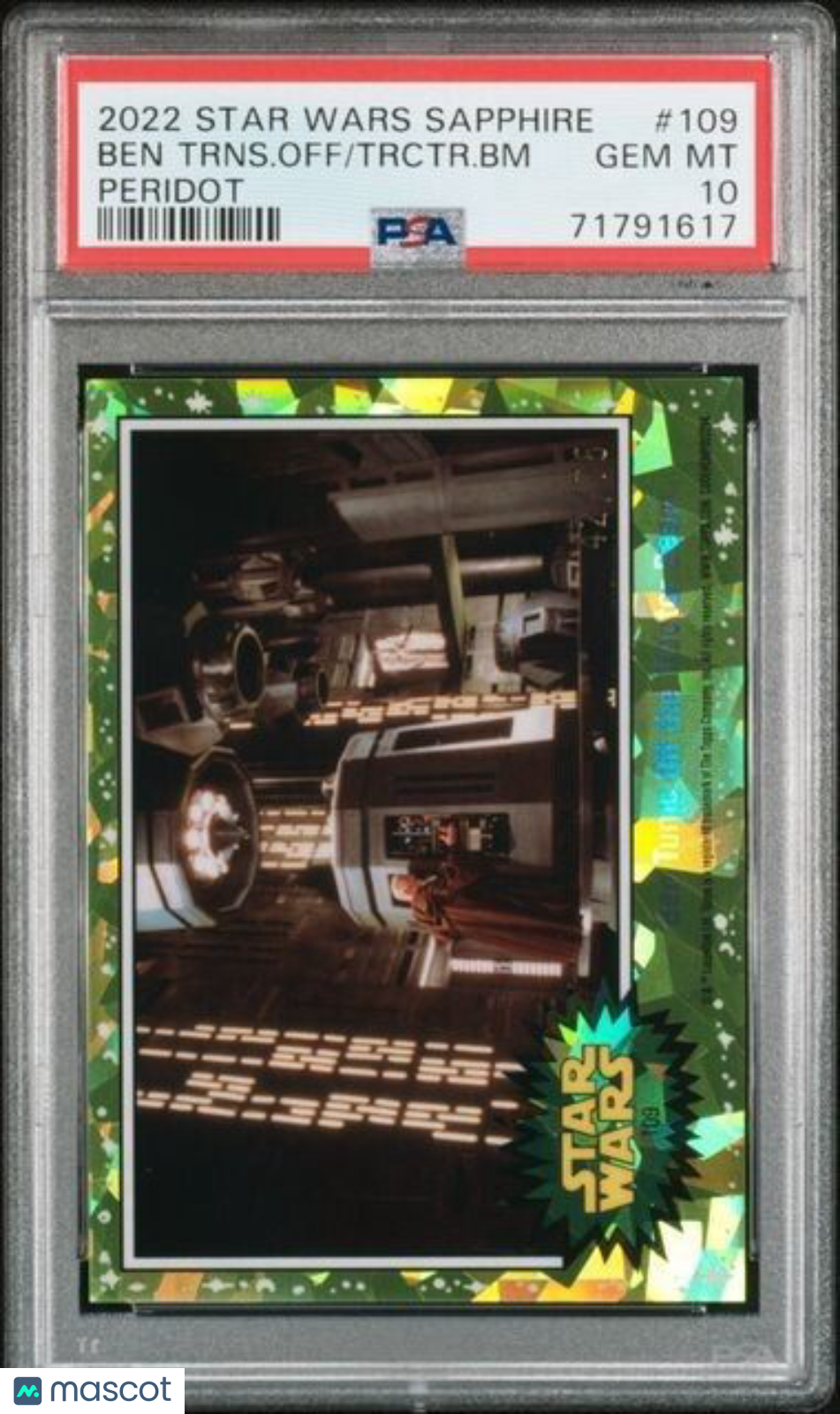 2022 Topps Star Wars Sapphire PERIDOT Ben Turns Off the Tractor Beam #109 PSA 10