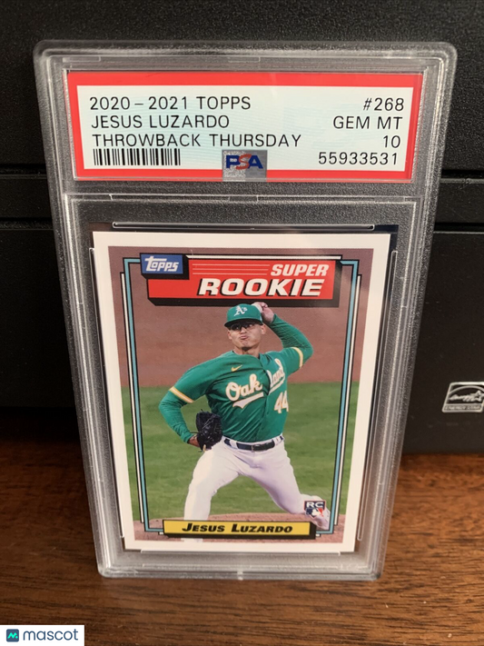 2020 Topps Throwback Thursday Jesus Luzardo Rookie Baseball Card #268 PSA 10