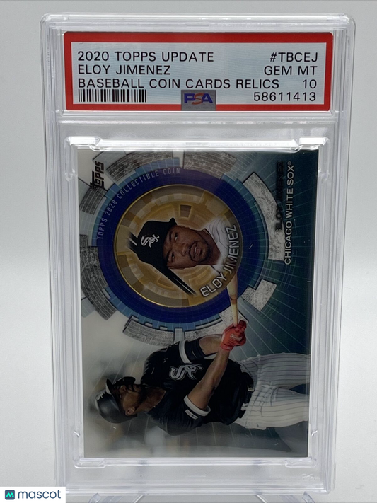 2020 Topps Update Coin Cards Relics Eloy Jimenez Baseball Card #TBCEJ PSA 10