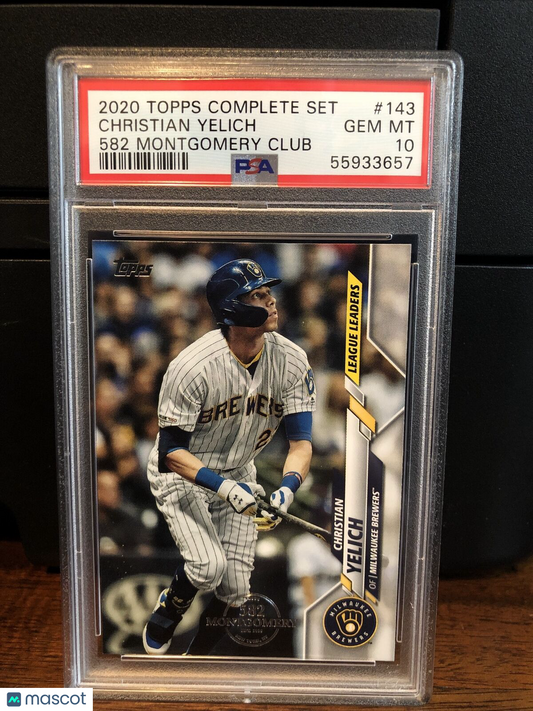 2020 Topps 582 Montgomery Club Set Christian Yelich Baseball Card #143 PSA 10
