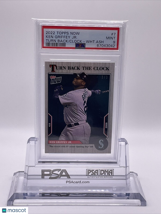 2022 Topps Now Turn Back White Ash 3/3 Ken Griffey Jr. Baseball Card #7 PSA 9