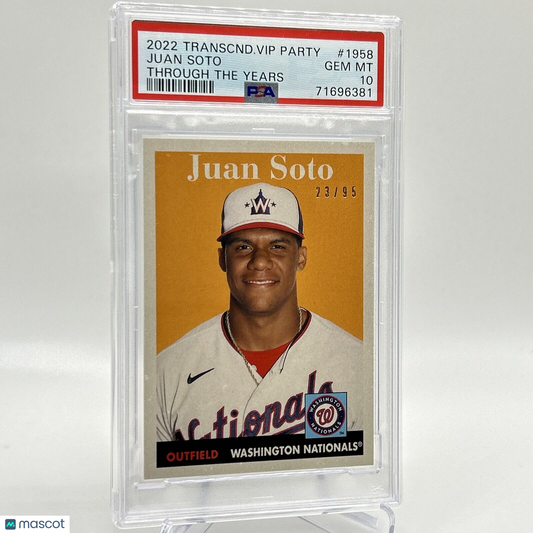 2022 Topps Transcendent VIP Party Juan Soto Baseball Card #1958 PSA 10 23/95