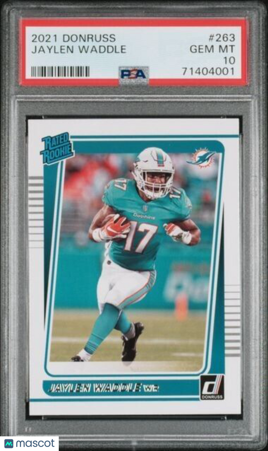 2021 Panini Donruss Jaylen Waddle Rookie Football Card #263 PSA 10 Gem Mint
