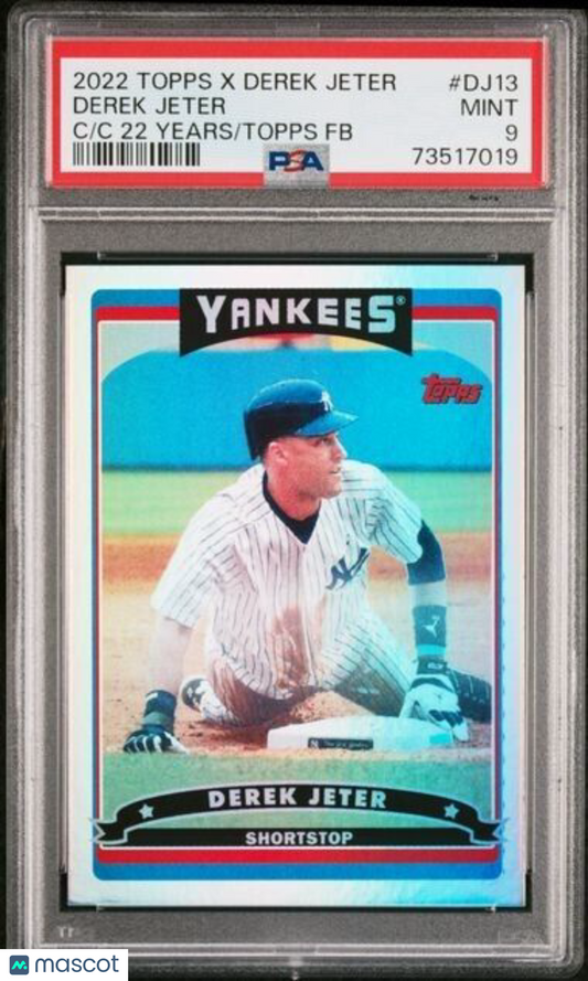 2022 Topps x Derek Jeter 22 Years of Topps FOILBOARD Derek Jeter Card DJ13 PSA 9