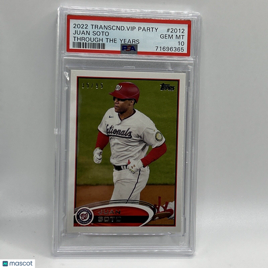 2022 Topps Transcendent VIP Party Juan Soto Baseball Card #2012 PSA 10 35/95