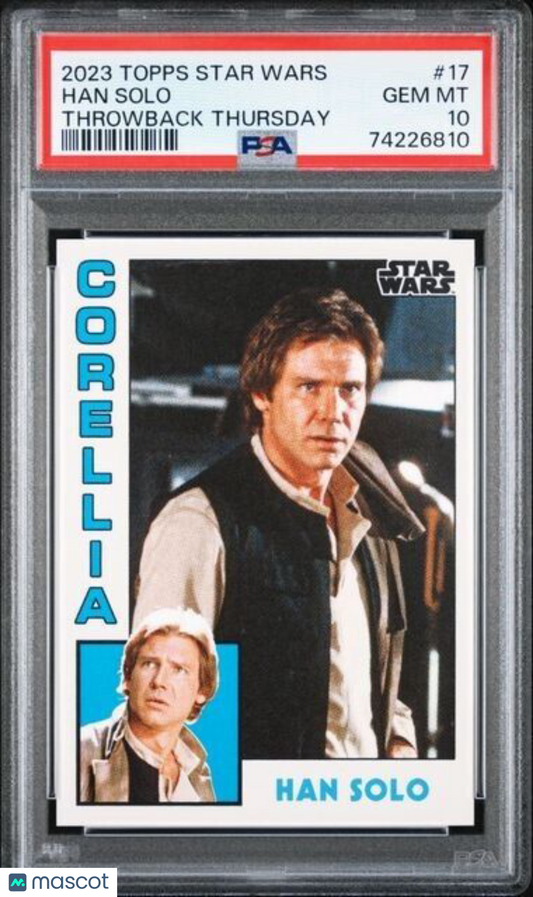 2023 Topps Star Wars Throwback Thursday Han Solo Card #17 PSA 10 Gem Mint