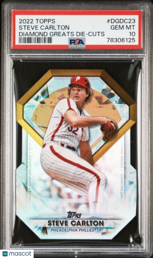 2022 Topps Diamond Greats Die-Cuts Steve Carlton Baseball Card #DGDC23 PSA 10