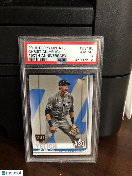 2019 Topps Update Christian Yelich 150th Anniversary Baseball Card #US185 PSA 10