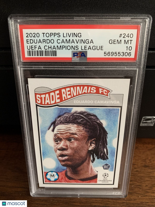 2020 Topps Living Set Eduardo Camavinga Rookie Soccer Card #240 PSA 10 Gem Mint