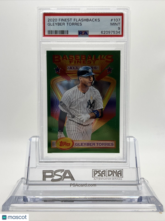 2020 Topps Finest Flashbacks Gleyber Torres Baseball Card #107 PSA 9