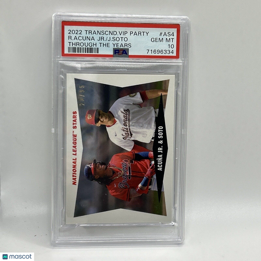 2022 Topps Transcendent VIP Juan Soto Ronald Acuna Jr. Card #AS4 PSA 10 23/95