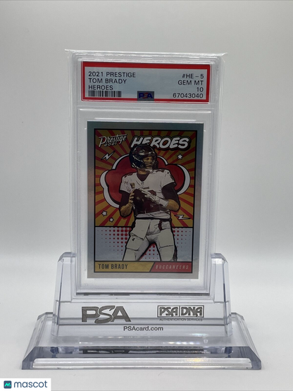 2021 Prestige HEROES Tom Brady Football Card #HE-5 PSA 10 Gem Mint