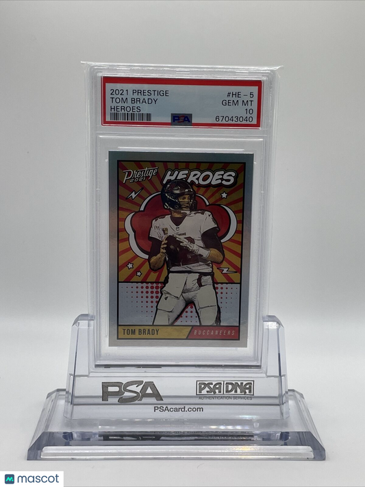 2021 Prestige HEROES Tom Brady Football Card #HE-5 PSA 10 Gem Mint