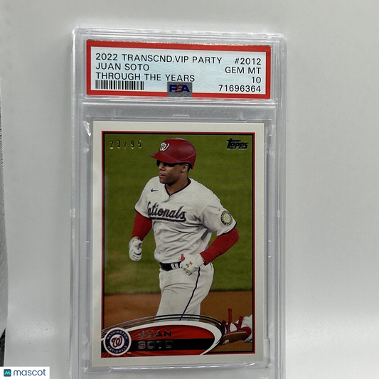 2022 Topps Transcendent VIP Party Juan Soto Baseball Card #2012 PSA 10 23/95