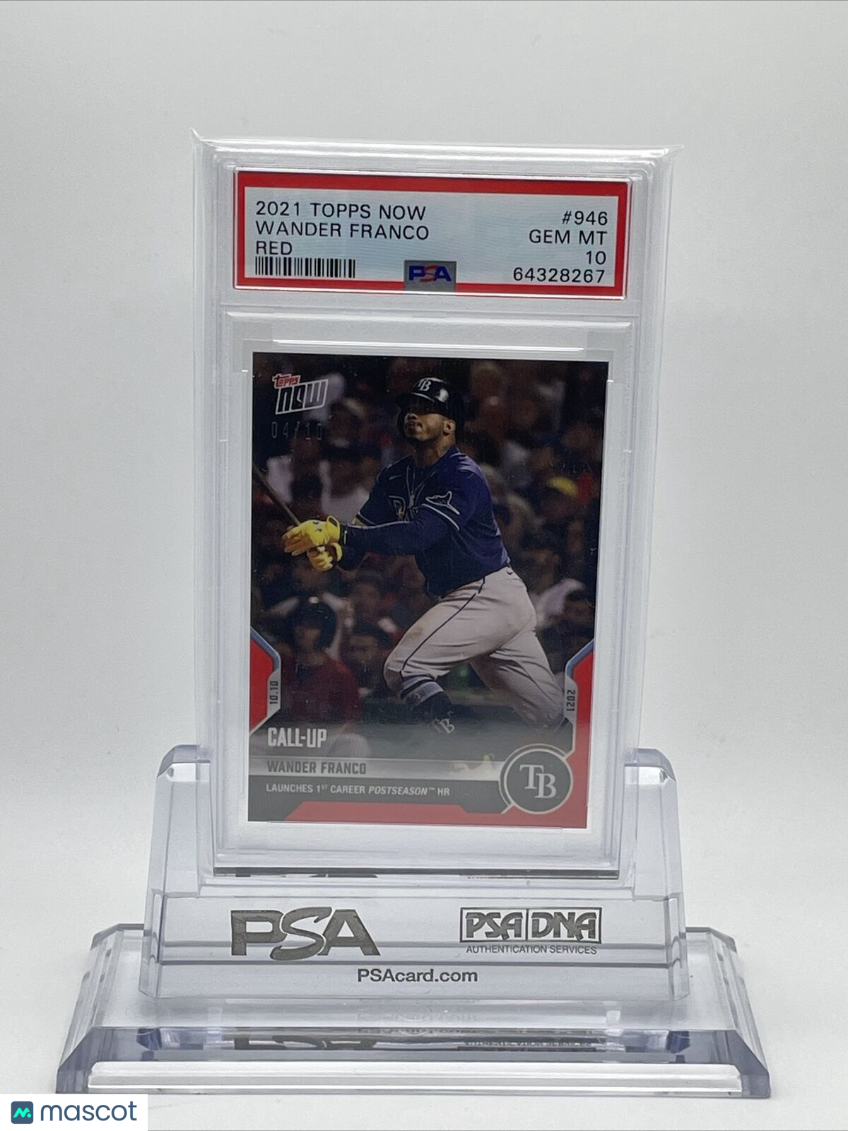 2021 Topps Now RED 4/10 Wander Franco Call-Up Baseball Card #946 PSA 10