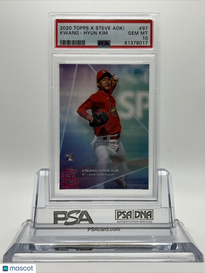 2020 Topps X Steve Aoki Kwang-Hyun Kim Rookie Baseball Card #97 PSA 10