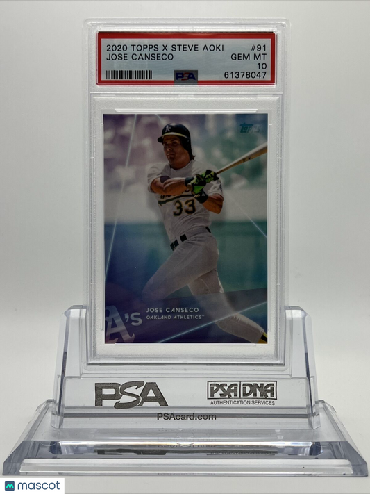 2020 Topps X Steve Aoki Jose Canseco Baseball Card #91 PSA 10