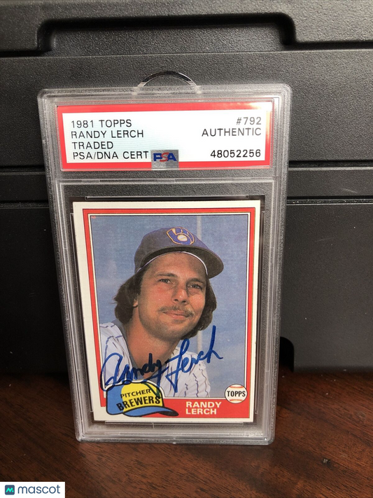 1981 Topps Traded Randy Lerch Baseball Card #792 Autograph PSA/DNA Authentic