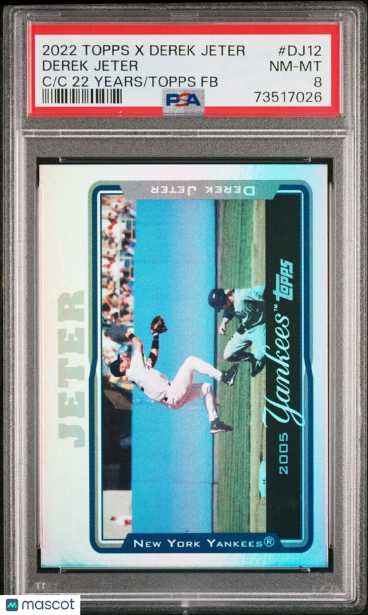 2022 Topps x Derek Jeter 22 Years of Topps FOILBOARD Derek Jeter Card DJ12 PSA 8