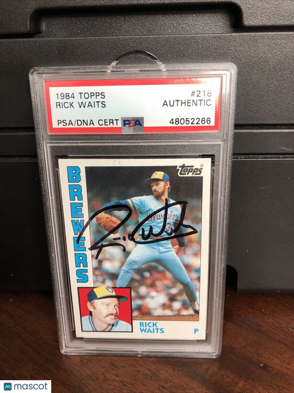 1984 Topps Rick Waits Baseball Card #218 Autograph PSA/DNA Authentic