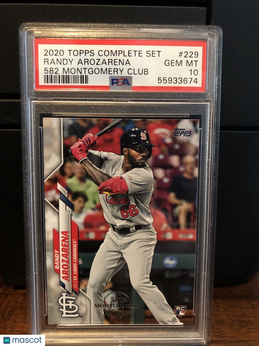 2020 Topps 582 Montgomery Club Set Randy Arozarena Rookie Card #229 PSA 10