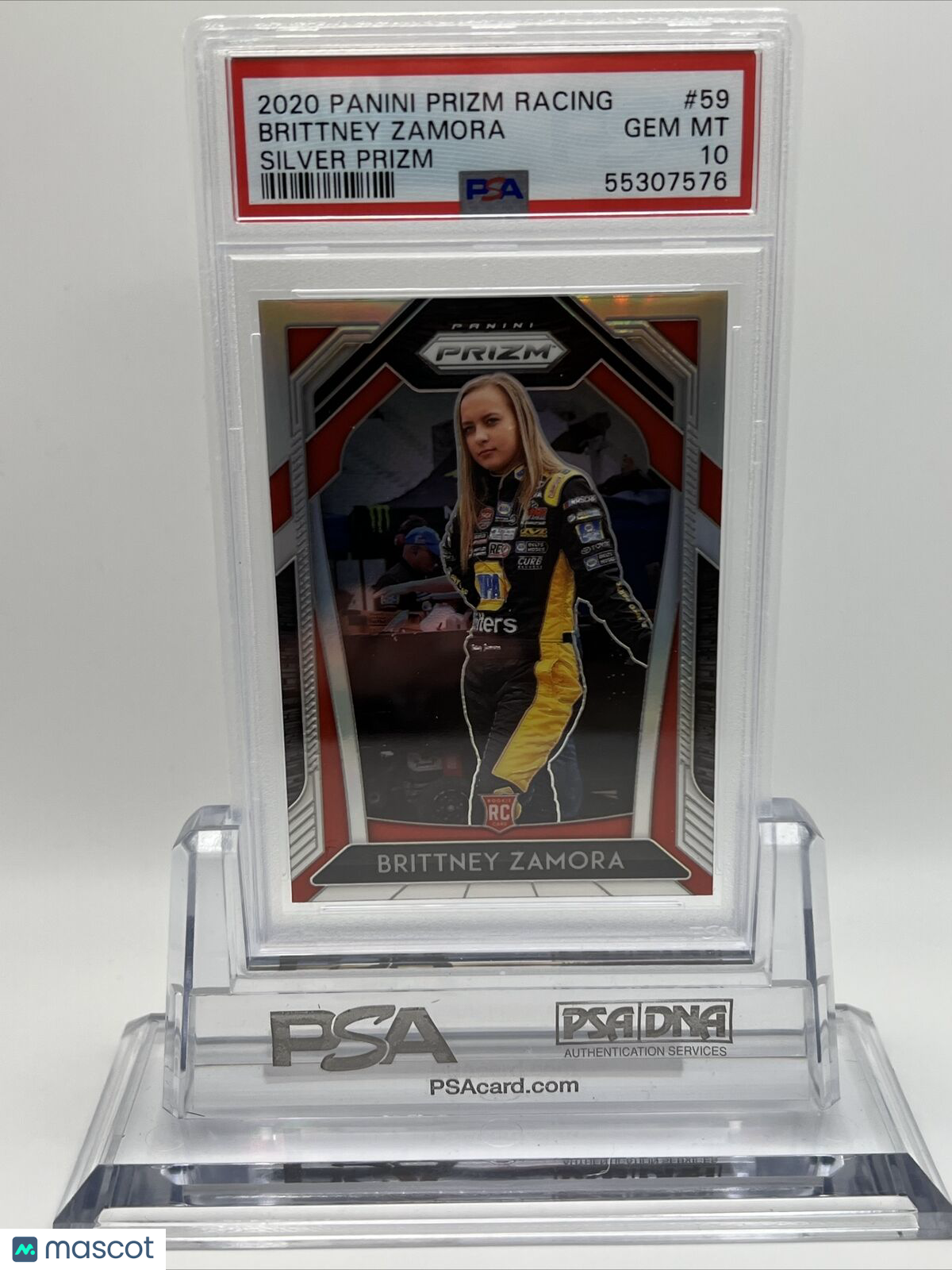 2020 Panini Prizm SILVER PRIZM Brittney Zamora Rookie Racing Card #59 PSA 10