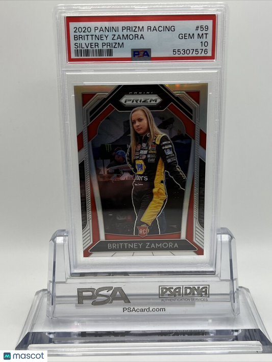 2020 Panini Prizm SILVER PRIZM Brittney Zamora Rookie Racing Card #59 PSA 10
