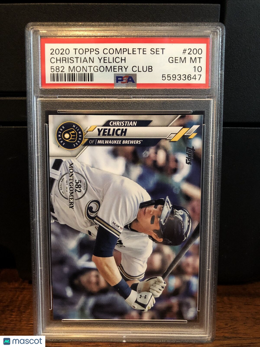 2020 Topps 582 Montgomery Club Set Christian Yelich Baseball Card #200 PSA 10