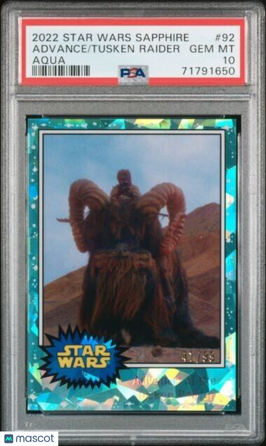 2022 Topps Star Wars Sapphire AQUA Advance of the Tusken Raider #92 PSA 10