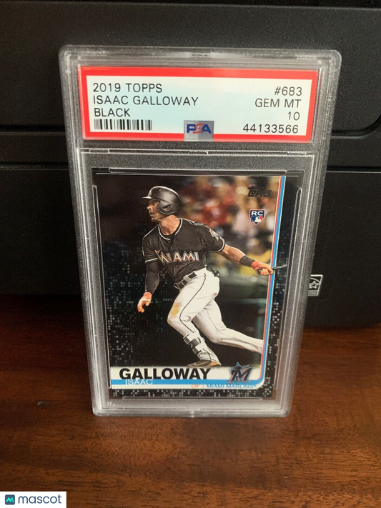 Topps Baseball 2019 Series 2 Isaac Galloway Black PSA 10 Gem Mint POP 1 #683