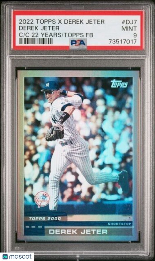 2022 Topps x Derek Jeter 22 Years of Topps FOILBOARD Derek Jeter Card #DJ7 PSA 9