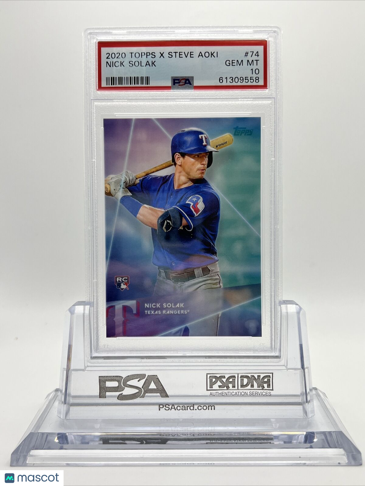 2020 Topps X Steve Aoki Nick Solak Rookie Baseball Card #74 PSA 10