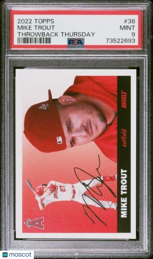 2022 Topps Throwback Thursday Mike Trout Baseball Card #38 PSA 9 Mint