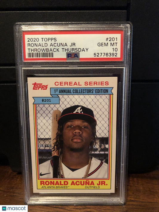 2020 Topps Throwback Thursday Ronald Acuna Jr. Baseball Card #201 PSA 10 Gem