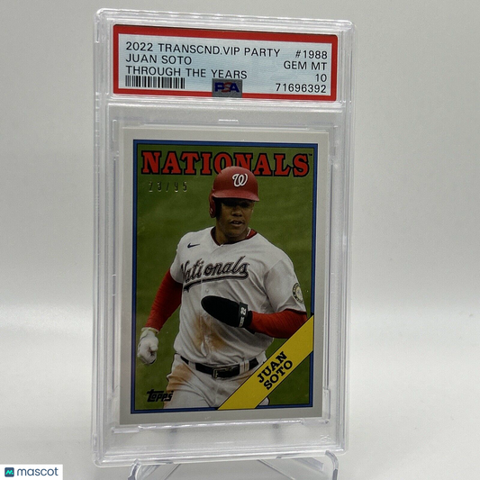 2022 Topps Transcendent VIP Party Juan Soto Baseball Card #1988 PSA 10 23/95