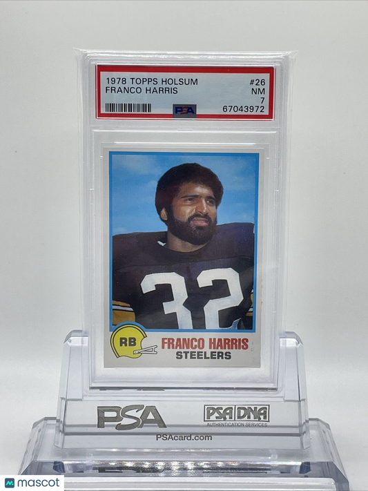 1978 Topps Holsum Franco Harris Football Card #26 PSA 7 Near Mint Cert 67043972