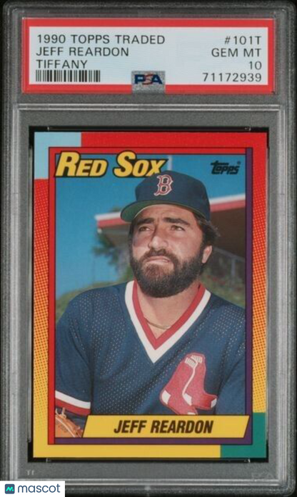 1990 Topps Traded TIFFANY Jeff Reardon Baseball Card #101T PSA 10 Gem Mint