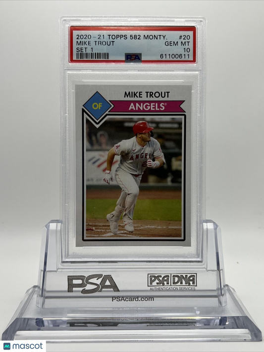 2021 Topps 582 Montgomery Club Set 1 Mike Trout Baseball Card #20 PSA 10