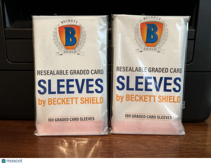 Beckett Shield Resealable Graded Card Sleeves 2 Packs of 100 - 200 Total