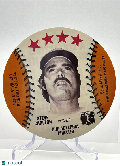1976 Isaly's Sweet William Disc Steve Carlton Baseball Card NM-MT FREE SHIPPING