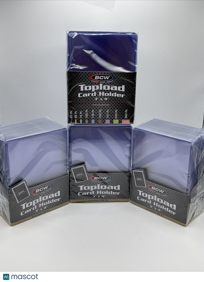 BCW 3X4 Toploaders PREMIUM 20pt Point 4 Packs of 25 for Standard Cards 100 Total