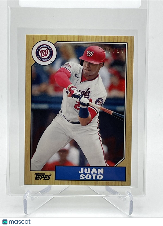 2021 Topps Transcendent Juan Soto Baseball Card #1987-JS 23/95 1987 Topps