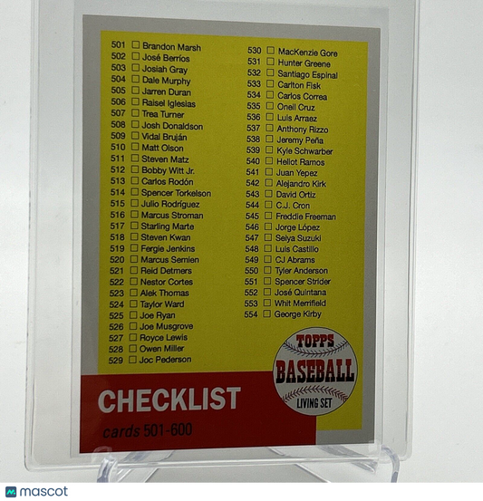 2023 Topps Living Set Checklist 501-600 Baseball Card #CL-06 Mint FREE SHIPPING