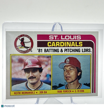 1982 Topps Cardinals Leaders/Checklist Baseball Card #186 NM-Mint FREE SHIPPING