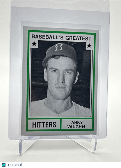 1982 TCMA Greatest Hitters Arky Vaughan Baseball Card #44 Mint FREE SHIPPING