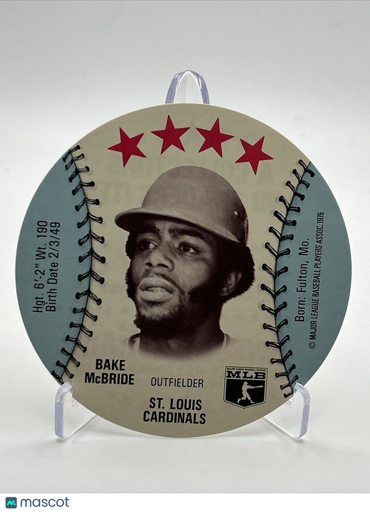 1976 Isaly's Sweet William Disc Bake McBride Baseball Card NM-MT FREE SHIPPING