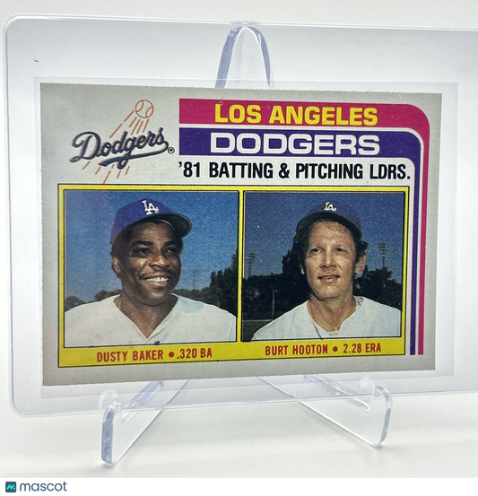 1982 Topps Dodgers Leaders/Checklist Baseball Card #311 NM-Mint FREE SHIPPING