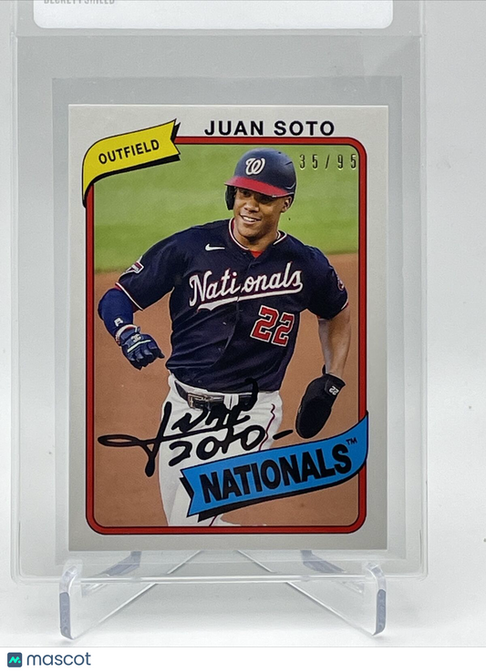 2021 Topps Transcendent Juan Soto Baseball Card #1980-JS 35/95 1980 Topps