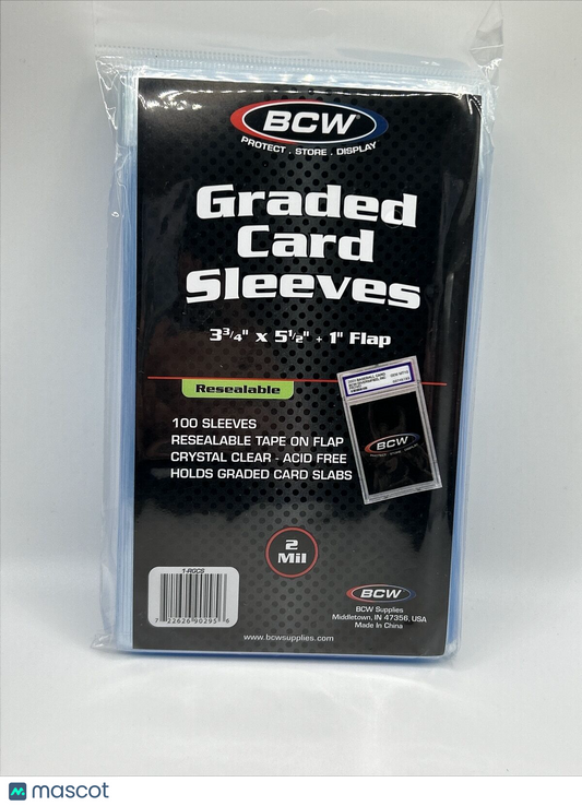 BCW Resealable Graded Card Sleeves 1 Pack of 100 for Graded cards