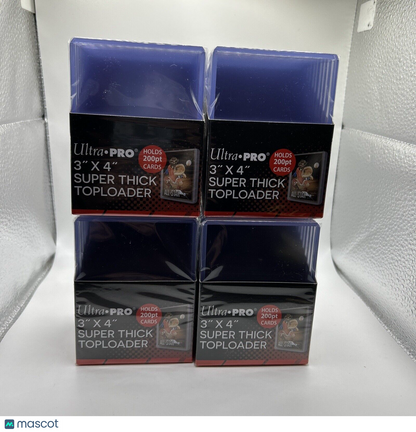 Ultra Pro 3X4 Super Thick Toploaders 4 Packs of 10 for up to 200pt Cards, = 40